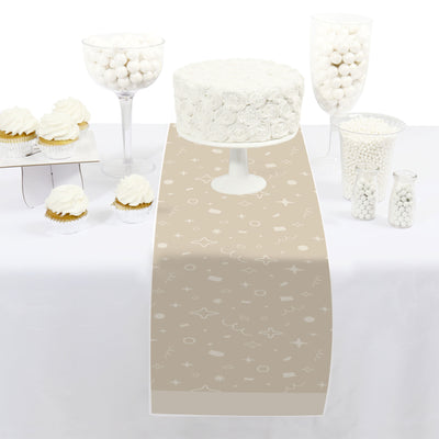 Tan Confetti Stars - Petite Simple Party Paper Table Runner - 12 x 60 inches