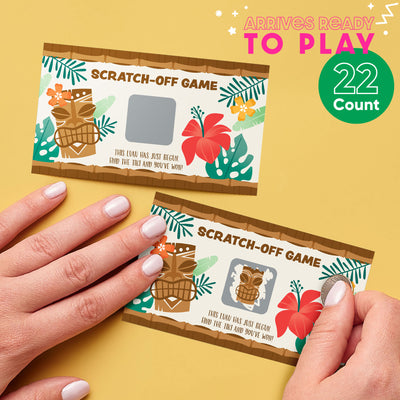 Tropical Luau - Hawaiian Beach Party Game Scratch Off Cards - 22 Count