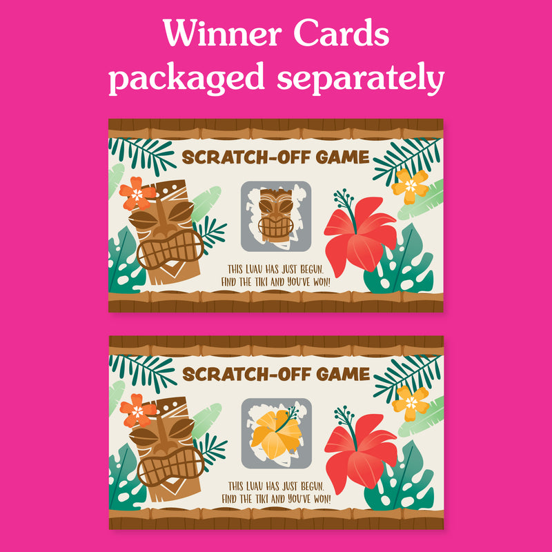 Tropical Luau - Hawaiian Beach Party Game Scratch Off Cards - 22 Count