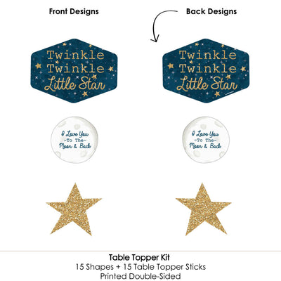 Twinkle Twinkle Little Star - Baby Shower or Birthday Party Centerpiece Sticks - Table Toppers - Set of 15