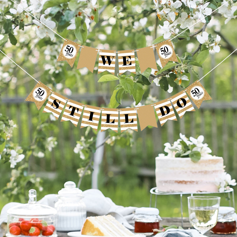 We Still Do - 50th Wedding Anniversary - Anniversary Party Mini Pennant Banner - We Still Do