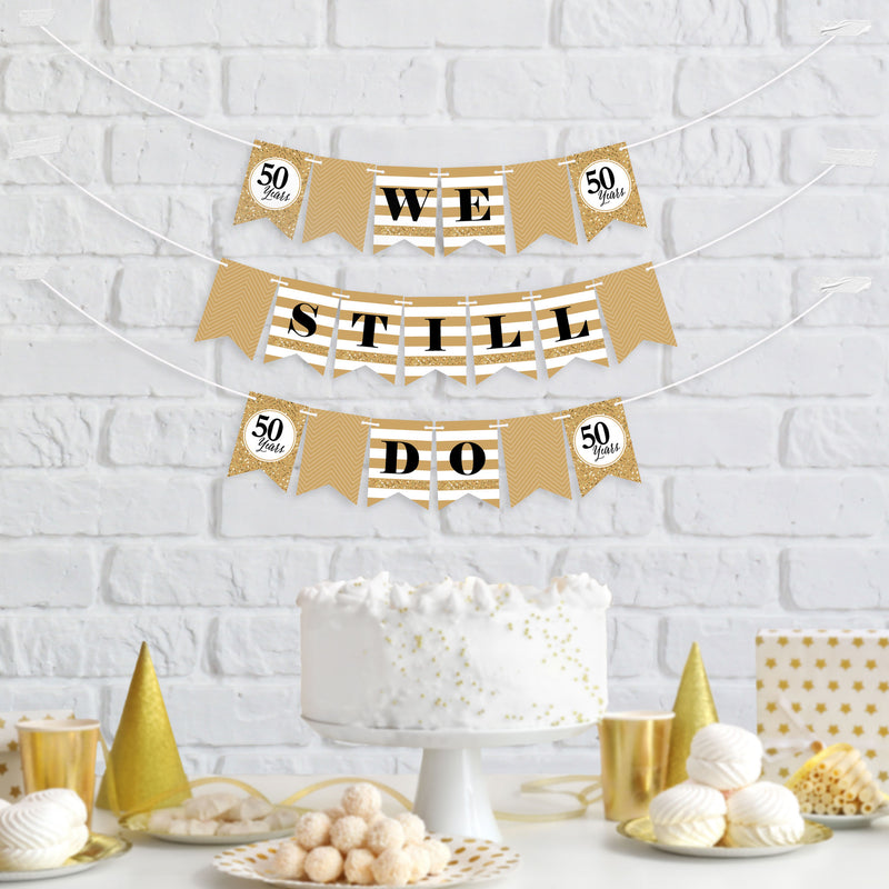 We Still Do - 50th Wedding Anniversary - Anniversary Party Mini Pennant Banner - We Still Do