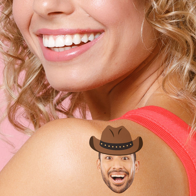 Custom Cowboy Hat Temporary Tattoos - 12 Ct