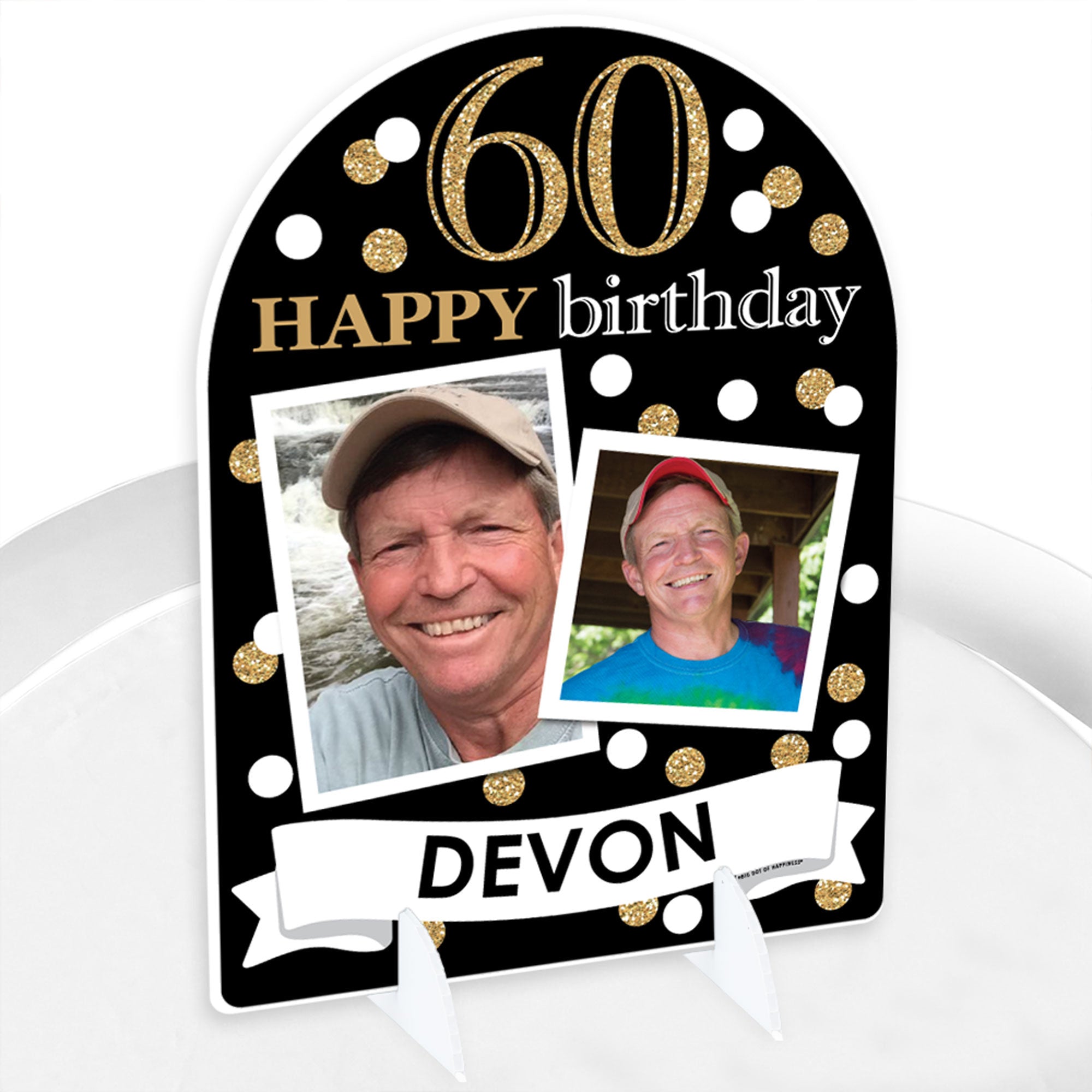 Adult 60th Birthday - Gold - Personalized Birthday Party Picture ...