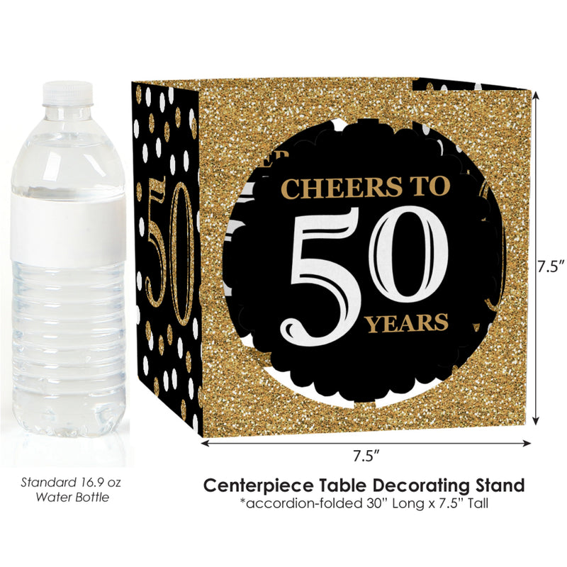 Adult 50th Birthday - Gold - Birthday Party Centerpiece & Table Decoration Kit