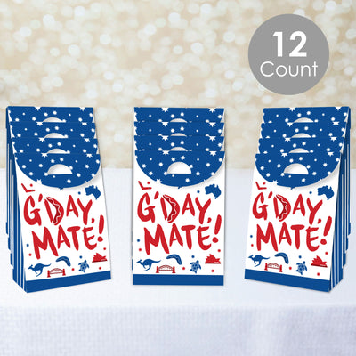 Australia Day - G’Day Mate Aussie Party Gift Favor Bags - Party Goodie Boxes - Set of 12