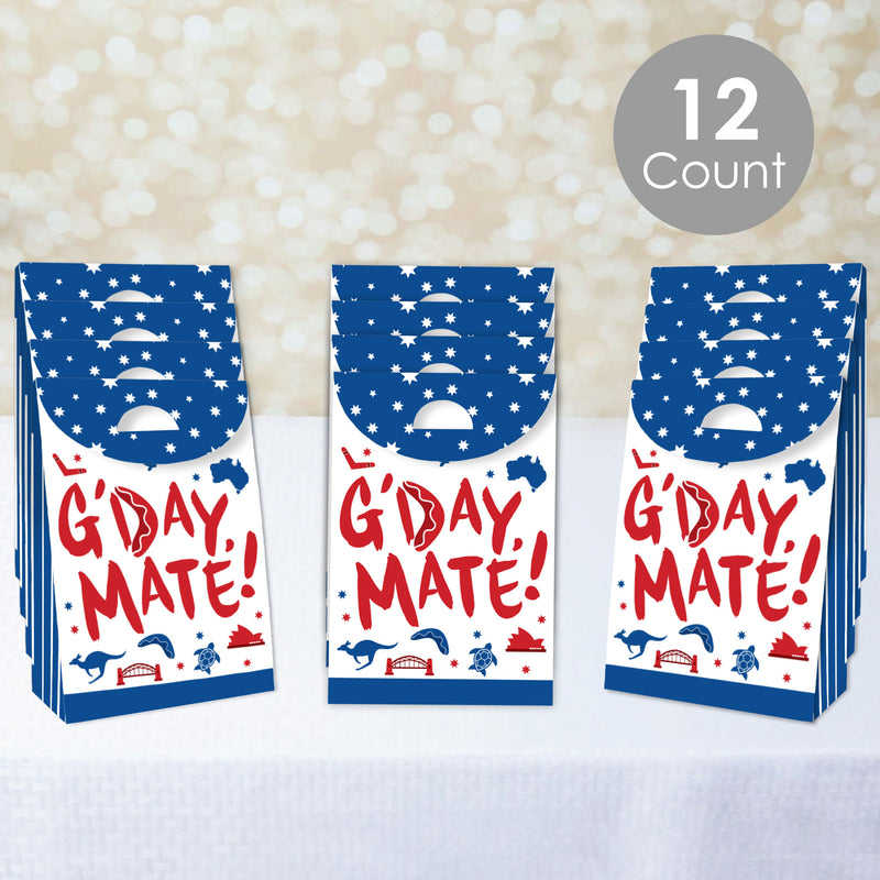 Australia Day - G’Day Mate Aussie Party Gift Favor Bags - Party Goodie Boxes - Set of 12