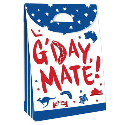 Australia Day - G’Day Mate Aussie Party Gift Favor Bags - Party Goodie Boxes - Set of 12