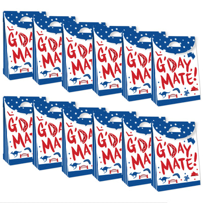 Australia Day - G’Day Mate Aussie Party Gift Favor Bags - Party Goodie Boxes - Set of 12