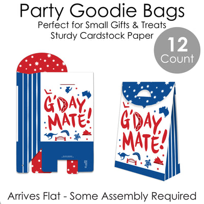 Australia Day - G’Day Mate Aussie Party Gift Favor Bags - Party Goodie Boxes - Set of 12