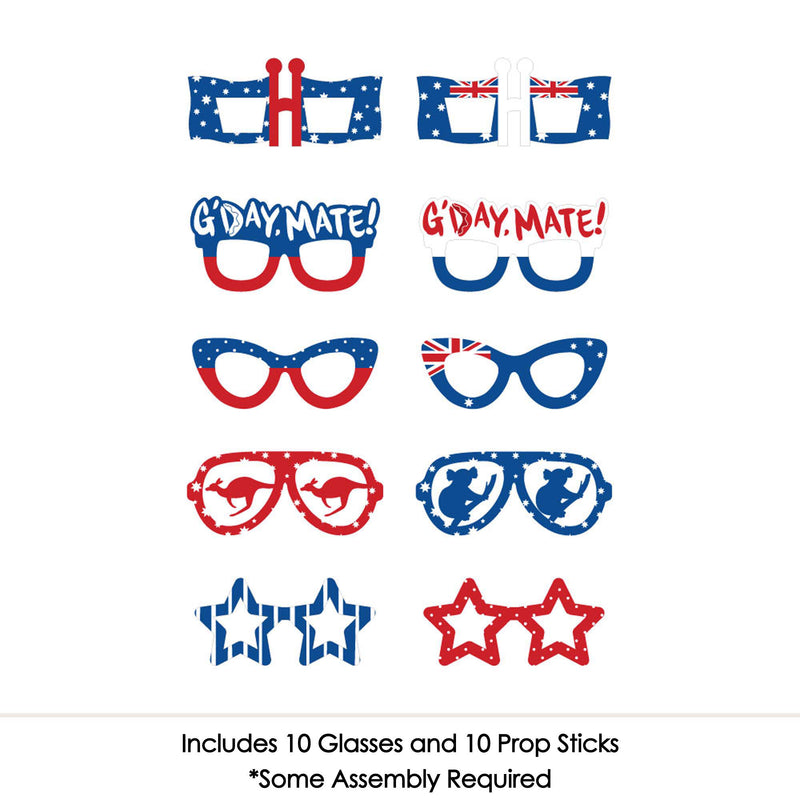 Australia Day - Glasses - Paper Card Stock G&