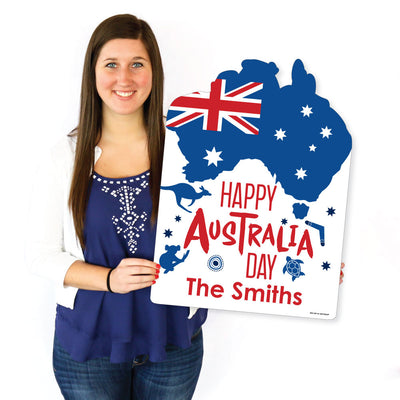 Australia Day - Party Decorations - G'Day Mate Aussie Party Personalized Welcome Yard Sign