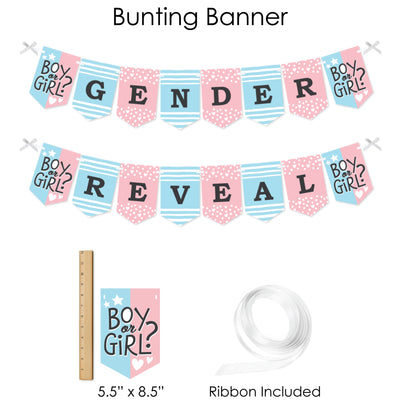 Baby Gender Reveal - Team Boy or Girl Party Supplies - Banner Decoration Kit - Fundle Bundle