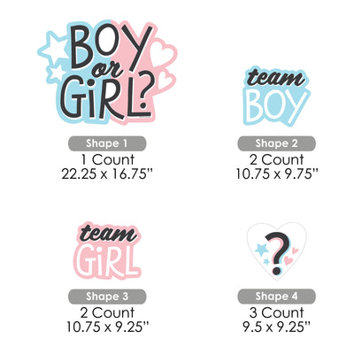 Baby Gender Reveal - Yard Sign and Outdoor Lawn Decorations - Team Boy or Girl Party Yard Signs - Set of 8