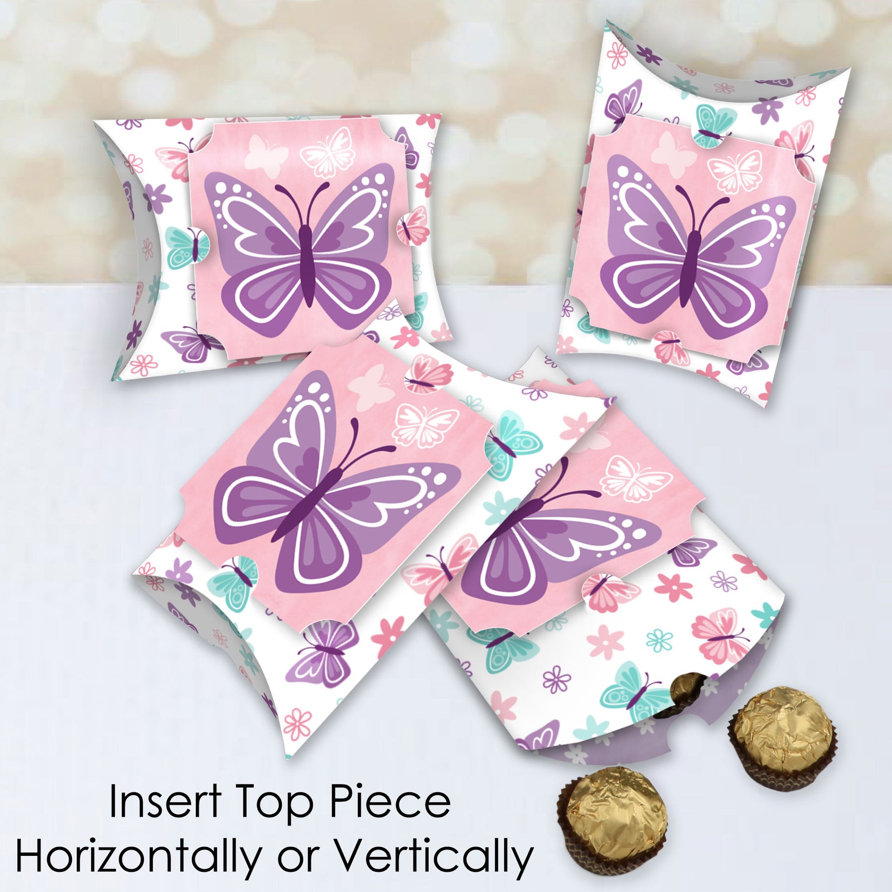 2 inch Butterfly Gift Bows - Golden Openings