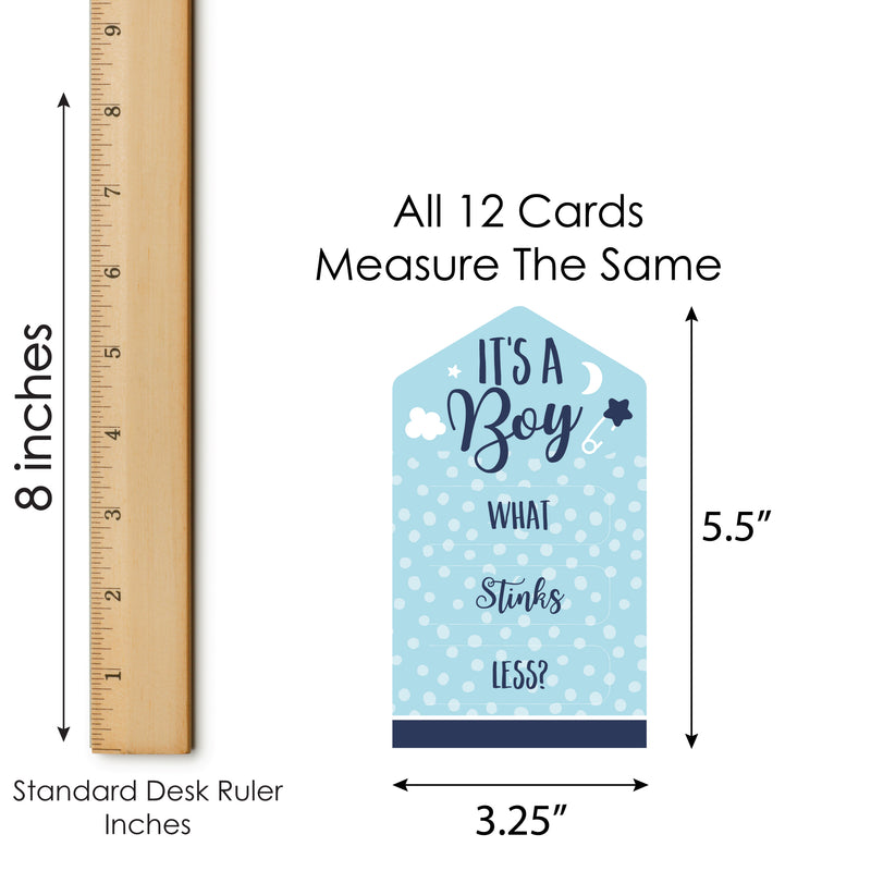 Baby Boy - Blue Baby Shower Game Pickle Cards - Conversation Starters Pull Tabs - Set of 12