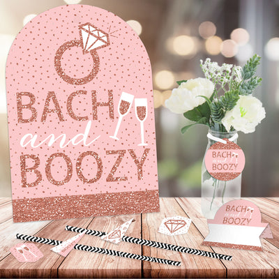 Bride Squad - DIY Rose Gold Bridal Shower or Bachelorette Party Bach and Boozy Signs - Drink Bar Decorations Kit - 50 Pieces