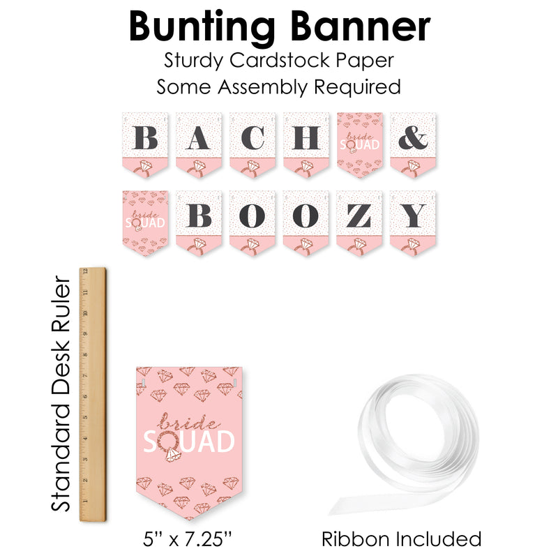 Bride Squad - DIY Rose Gold Bridal Shower or Bachelorette Party Bach and Boozy Signs - Drink Bar Decorations Kit - 50 Pieces