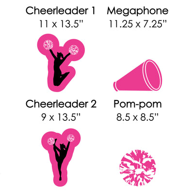 We've Got Spirit - Cheerleading - Lawn Decorations - Outdoor Birthday Party or Cheerleader Party Yard Decorations - 10 Piece