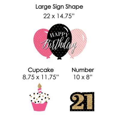 Finally 21 Girl - 21st Birthday - Yard Sign & Outdoor Lawn Decorations - 21st Birthday Party Yard Signs - Set of 8