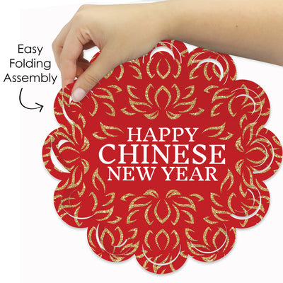 Chinese New Year - Lunar New Year Round Table Decorations - Paper Chargers - Place Setting For 12