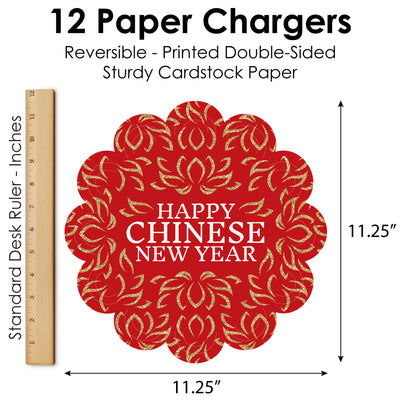 Chinese New Year - Lunar New Year Round Table Decorations - Paper Chargers - Place Setting For 12