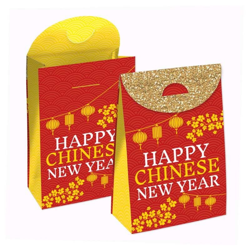 Chinese New Year - Lunar New Year Gift Favor Bags - Party Goodie Boxes - Set of 12