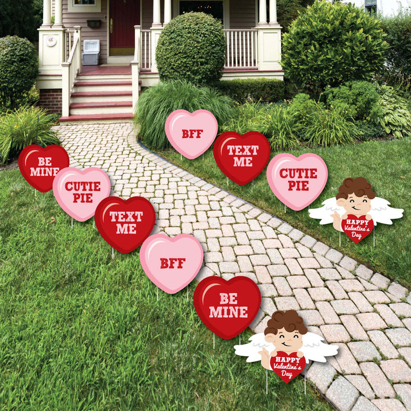 Conversation Hearts - Cupid and Heart Lawn Decorations - Outdoor Valentine&