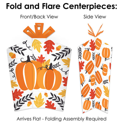 Fall Pumpkin - Halloween or Thanksgiving Party Decor and Confetti - Terrific Table Centerpiece Kit - Set of 30