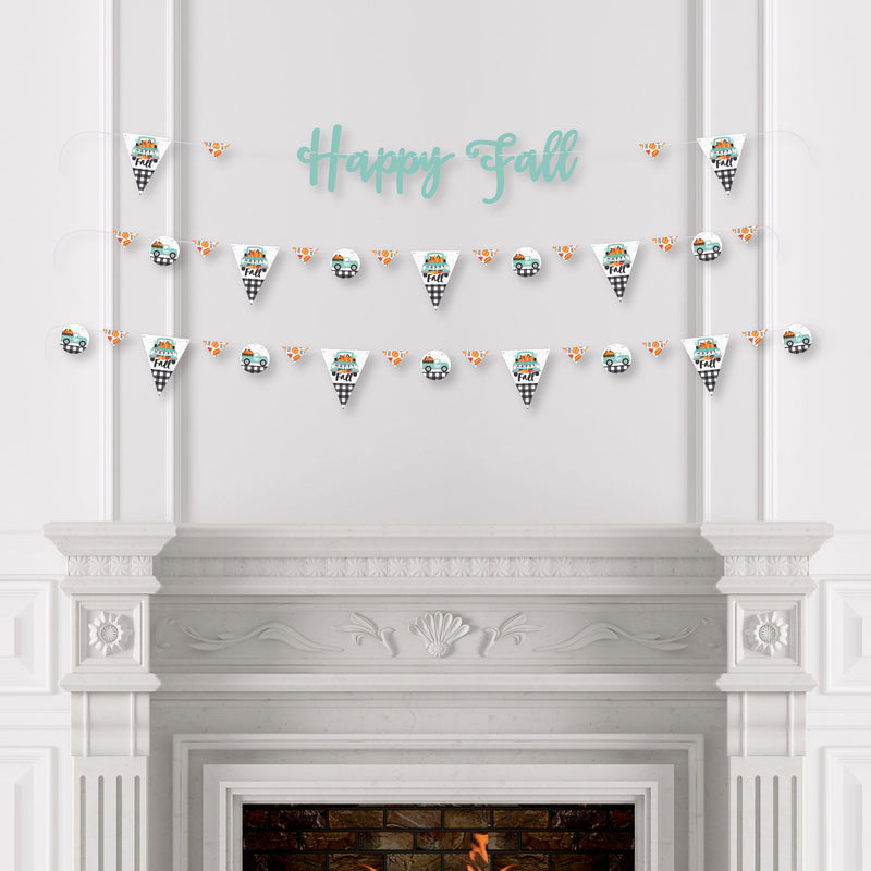 Happy Fall Truck - Harvest Pumpkin Party Letter Banner Decoration - 36 Banner Cutouts and Happy Fall Banner Letters