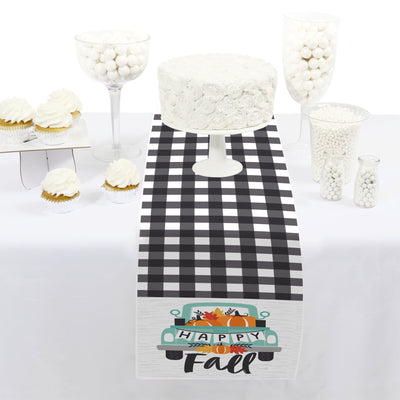 Happy Fall Truck - Petite Harvest Pumpkin Party Paper Table Runner - 12 x 60 inches