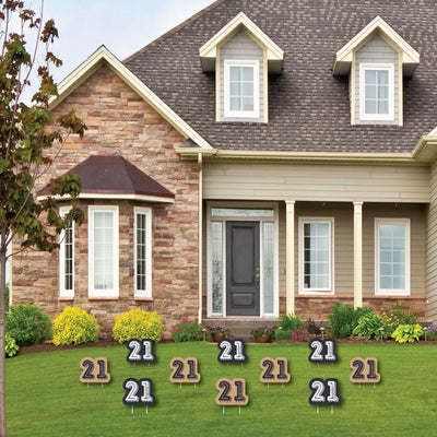 Finally 21 - Lawn Decorations - Outdoor Birthday Party Yard Decorations - 10 Piece