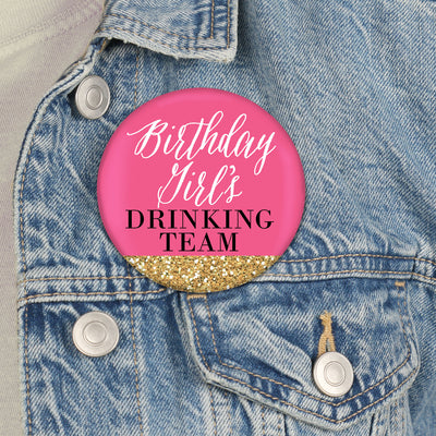 Finally 21 Girl - 3 inch 21st Birthday Party Badge - Pinback Buttons - Set of 8