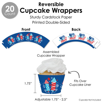 Firecracker 4th of July - Red, White and Royal Blue Party Favors and Cupcake Kit - Fabulous Favor Party Pack - 100 Pieces