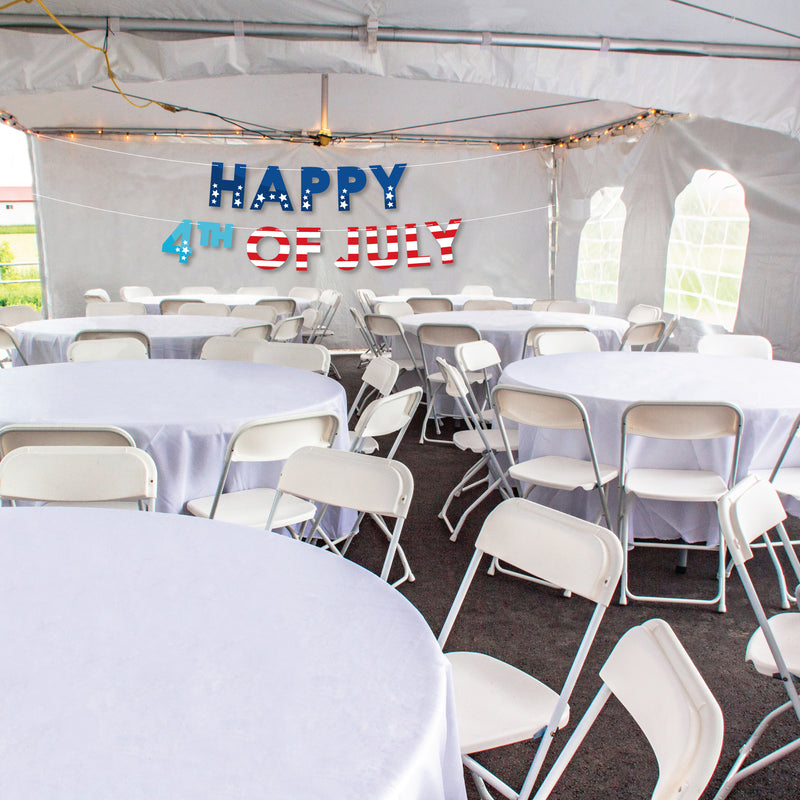 Firecracker 4th of July - Red, White and Royal Blue Party Party Decorations - Happy 4th of July - Outdoor Letter Banner