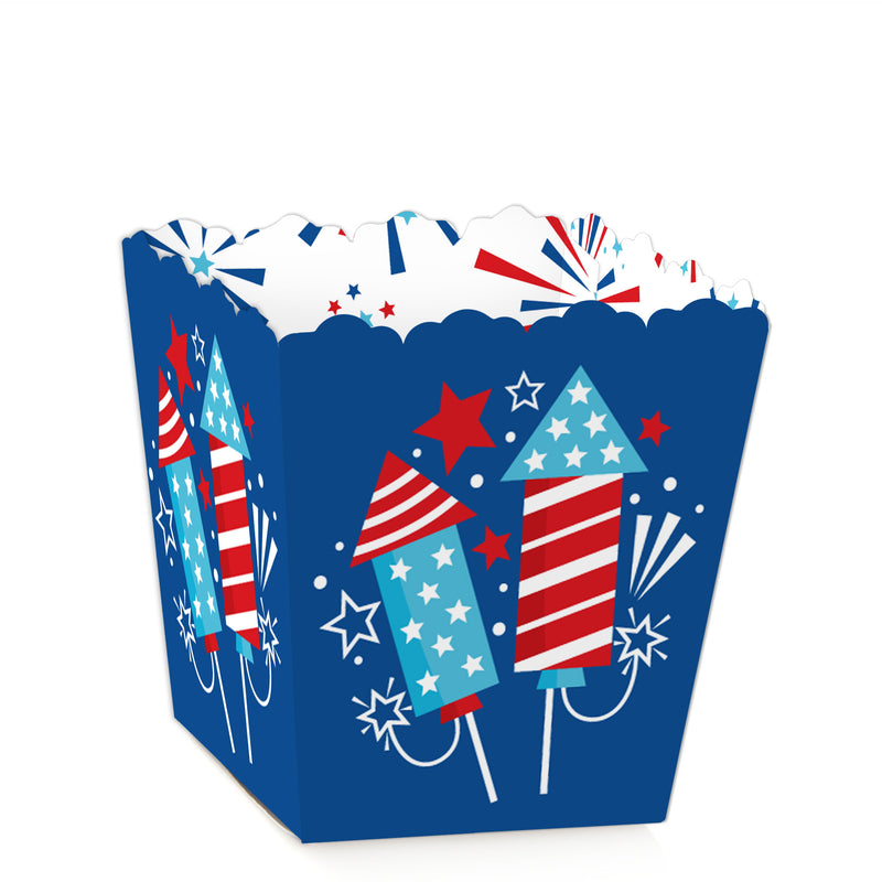 Firecracker 4th of July - Party Mini Favor Boxes - Red, White and Royal Blue Party Treat Candy Boxes - Set of 12