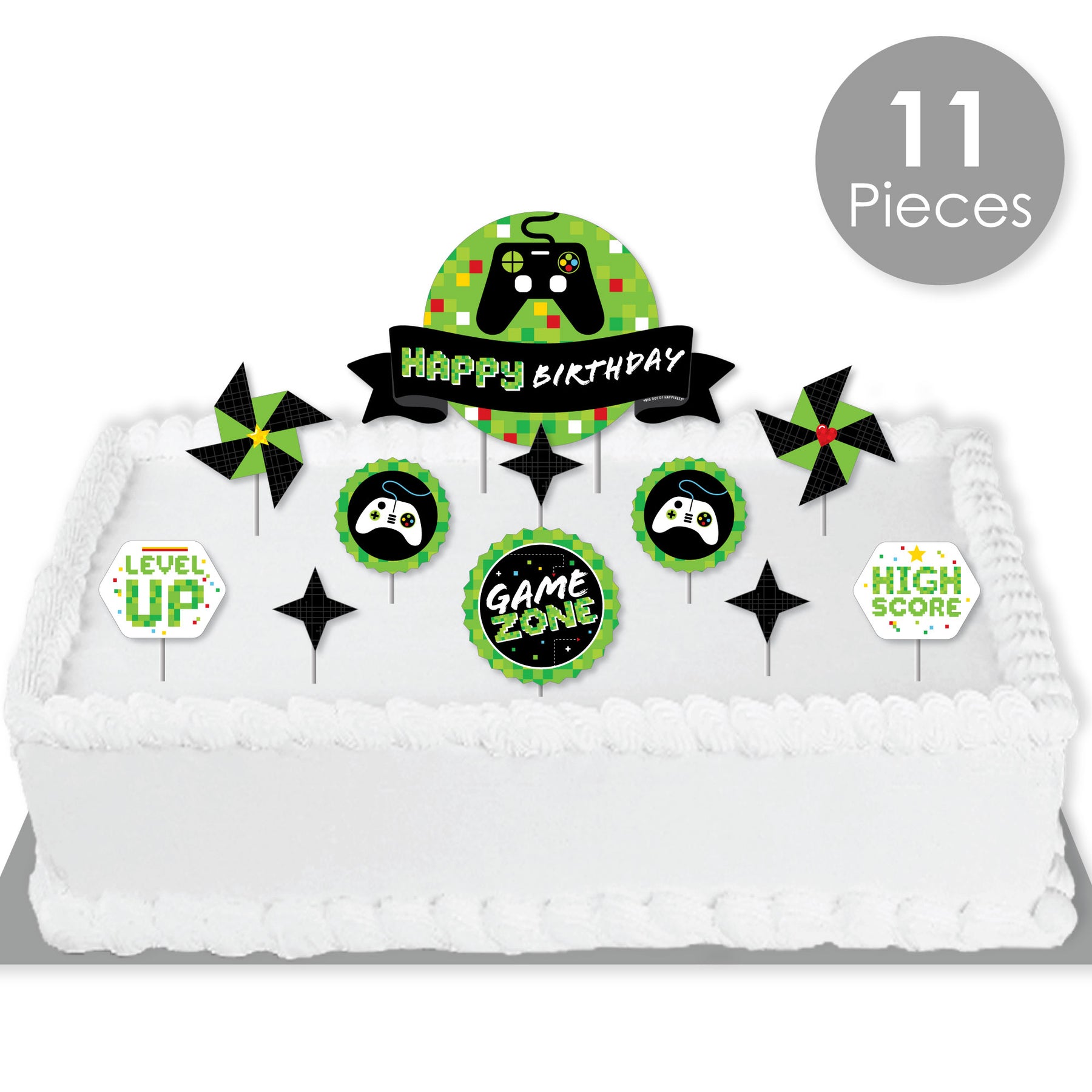 31 Piece Video Game Happy Birthday Cupcake Toppers Cake Toppers