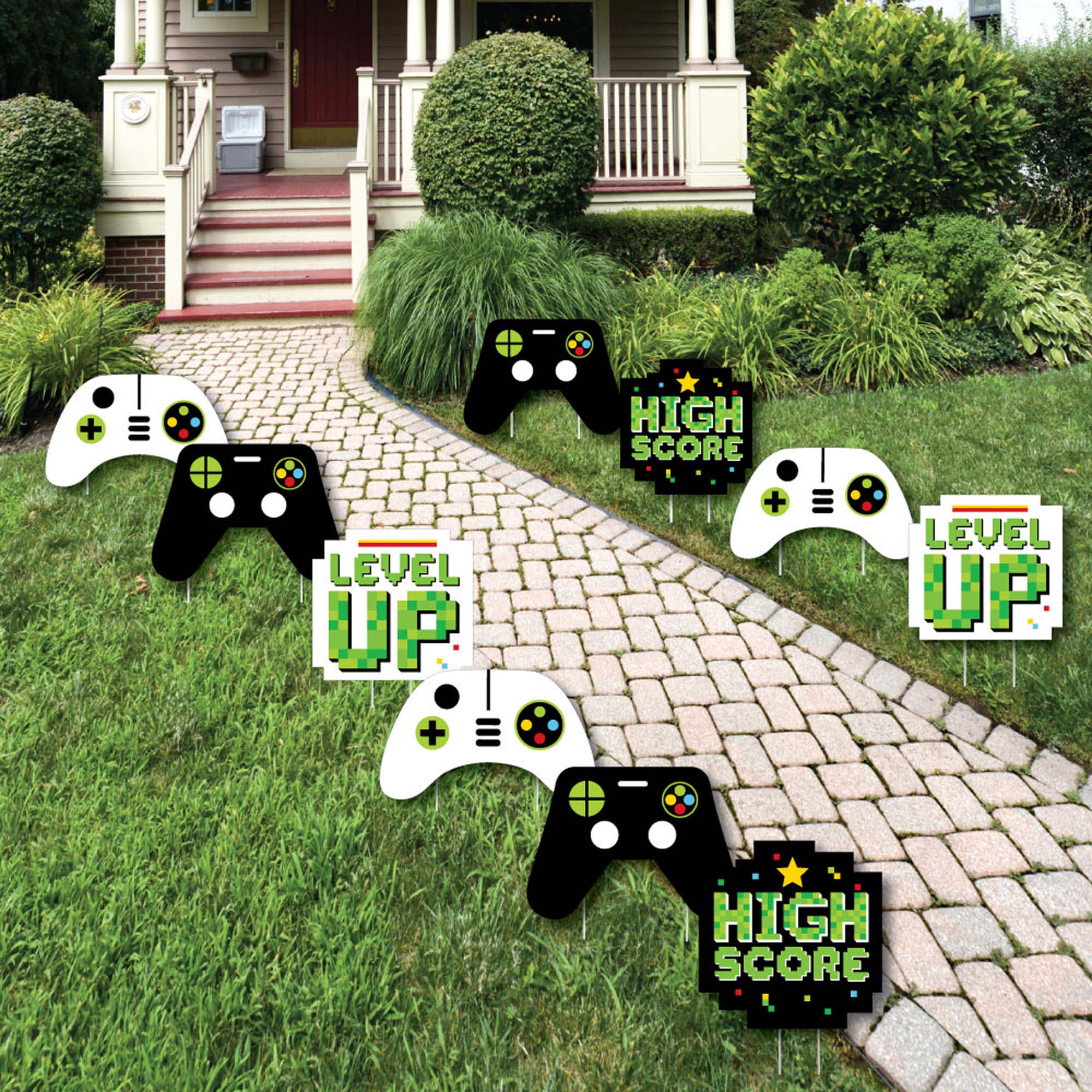 Game Zone - Lawn Decorations - Outdoor Pixel Video Game Party or ...