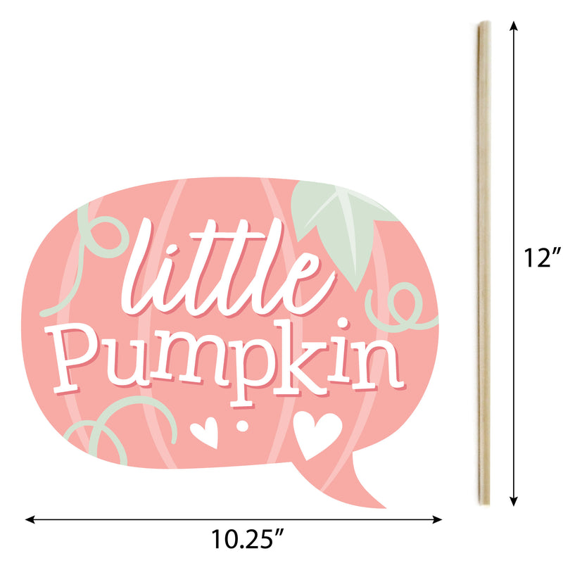 Girl Little Pumpkin - Personalized Fall Birthday Party or Baby Shower Photo Booth Props Kit - 20 Count