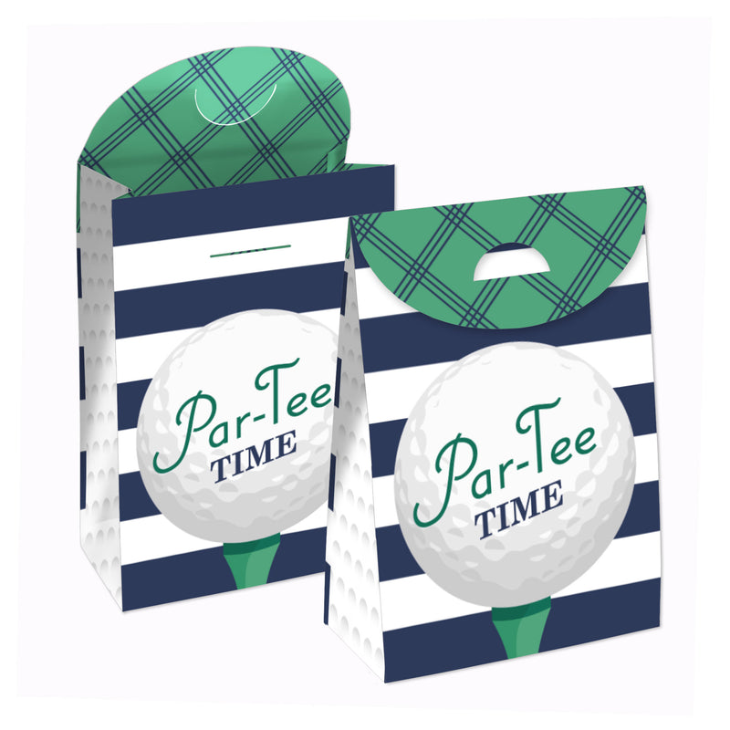 Par-Tee Time - Golf - Birthday or Retirement Gift Favor Bags - Party Goodie Boxes - Set of 12