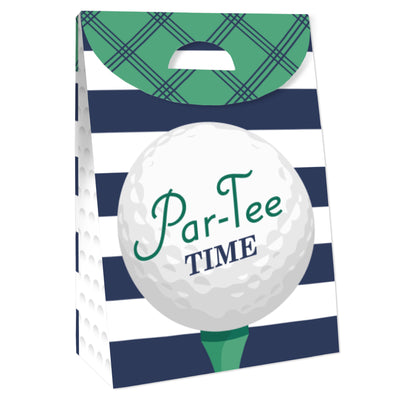 Par-Tee Time - Golf - Birthday or Retirement Gift Favor Bags - Party Goodie Boxes - Set of 12