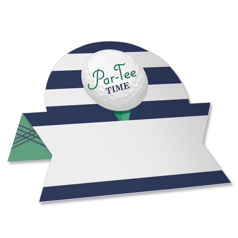 Par-Tee Time - Golf - Birthday or Retirement Party Tent Buffet Card - Table Setting Name Place Cards - Set of 24