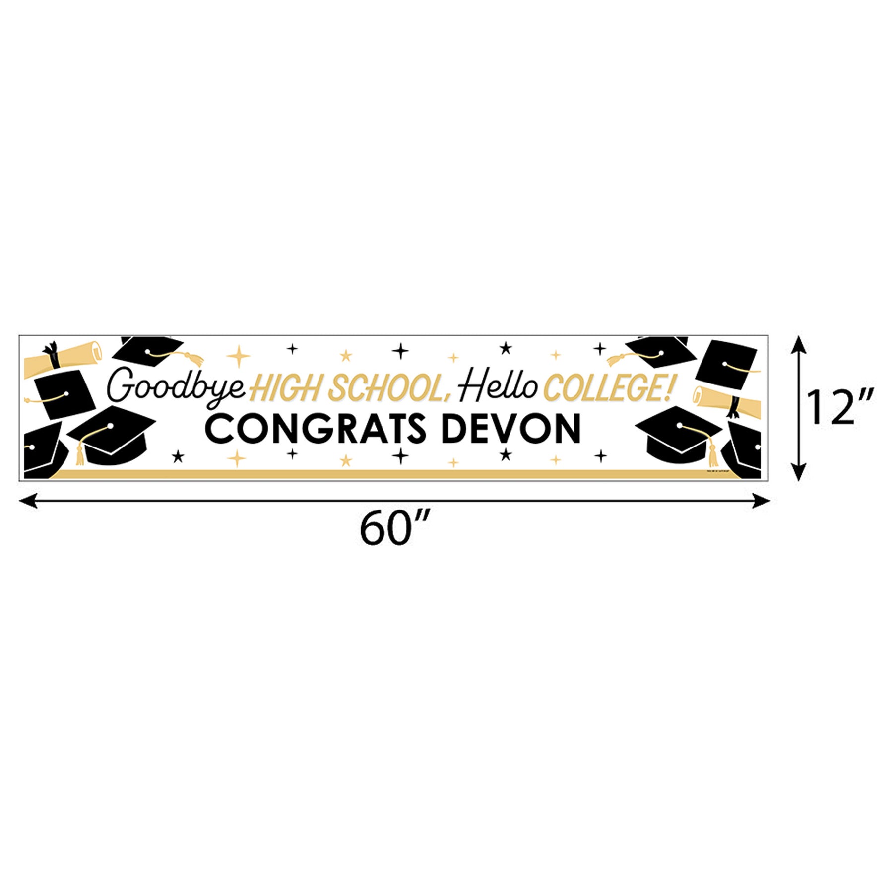 Goodbye High School, Hello College - Personalized Graduation Party Banner