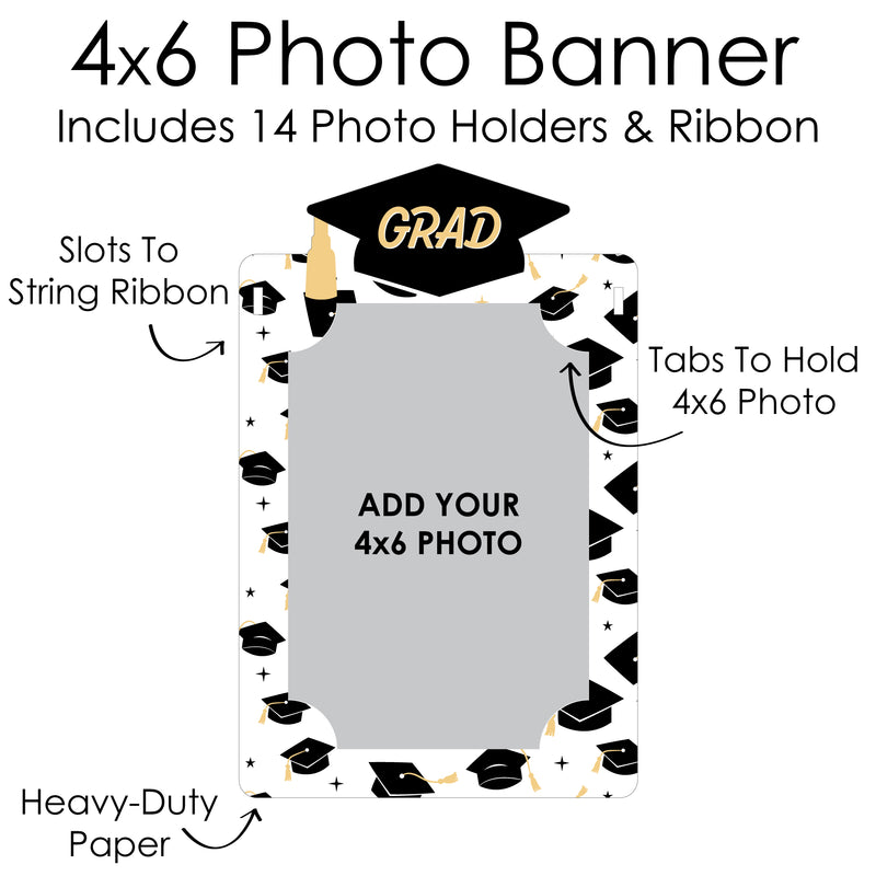 Goodbye High School, Hello College - DIY Graduation Party Decor - K-12 School Picture Display - Photo Banner