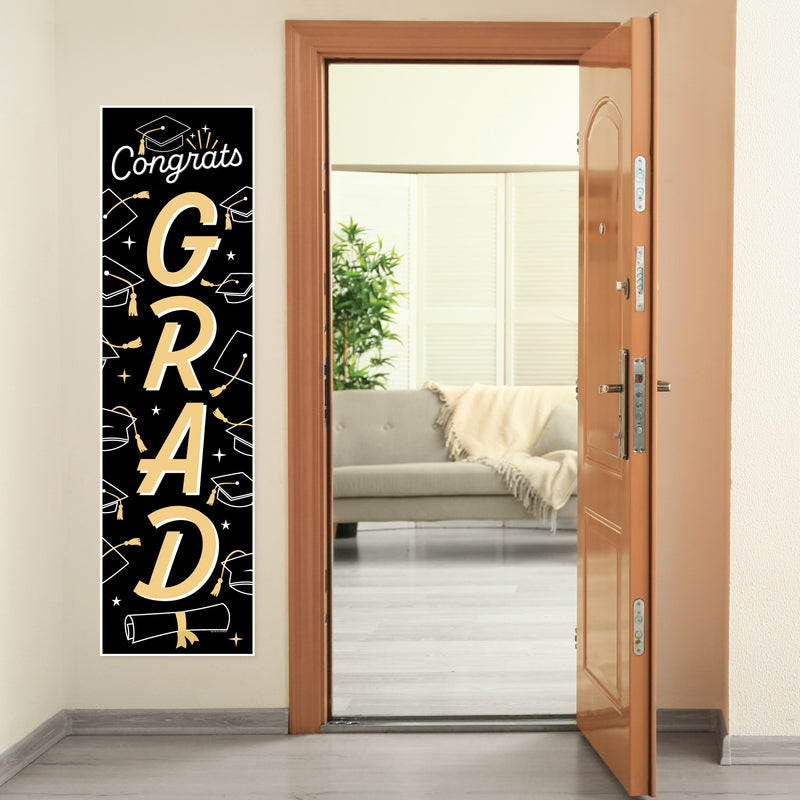 Goodbye High School, Hello College - Graduation Party Front Door Decoration - Vertical Banner