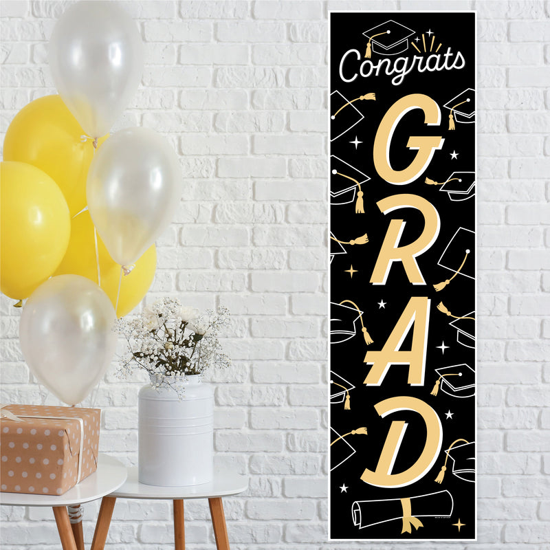 Goodbye High School, Hello College - Graduation Party Front Door Decoration - Vertical Banner