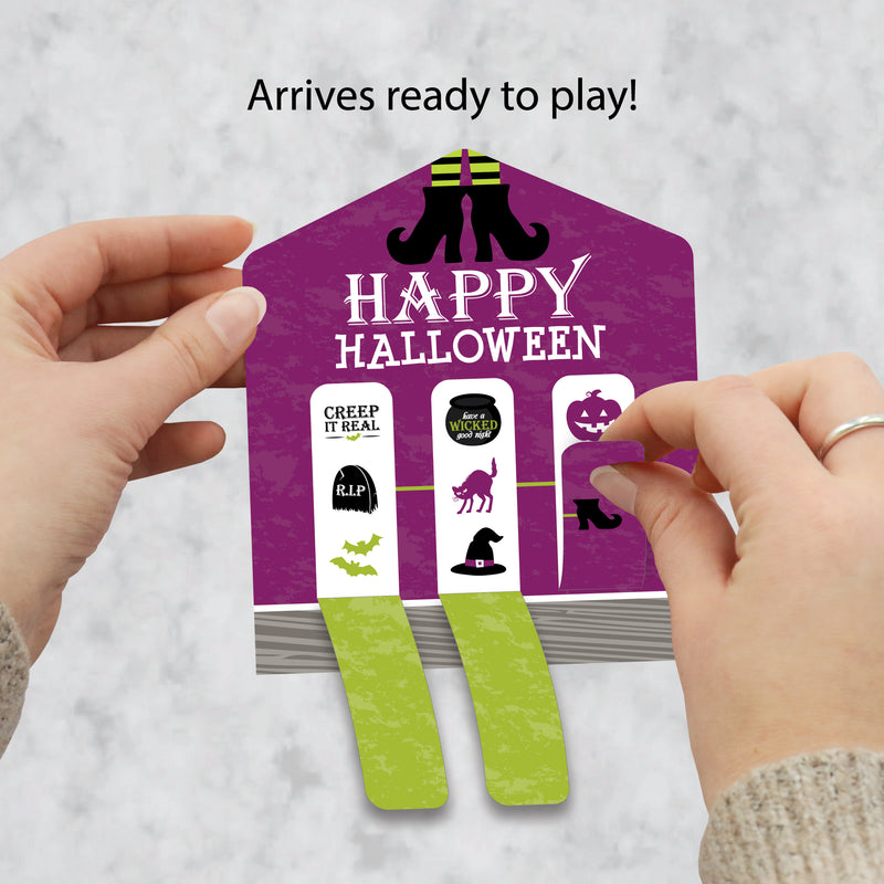 Happy Halloween - Witch Party Game Pickle Cards - Pull Tabs 3-in-a-Row - Set of 12