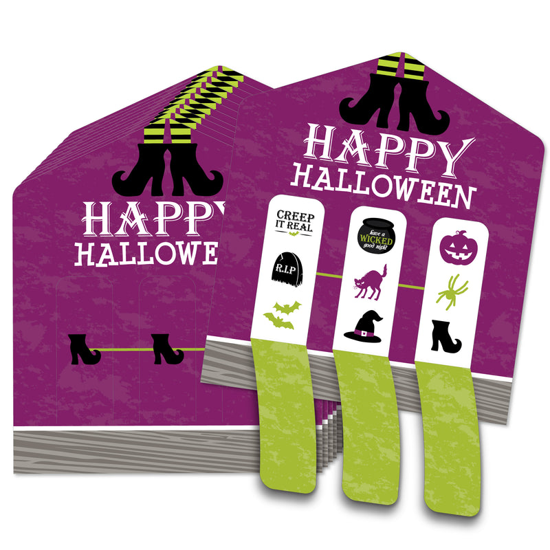 Happy Halloween - Witch Party Game Pickle Cards - Pull Tabs 3-in-a-Row - Set of 12