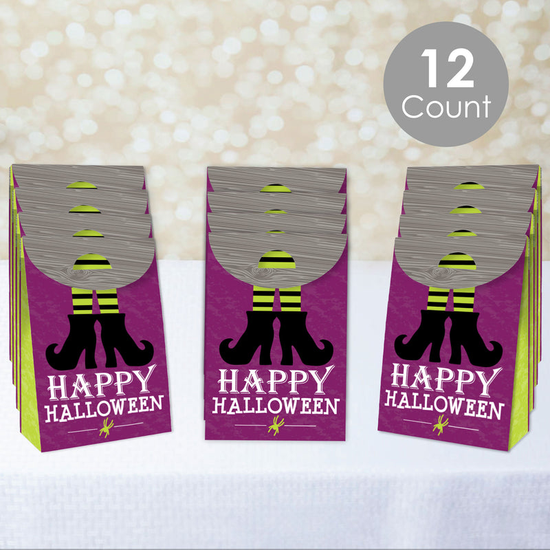 Happy Halloween - Witch Gift Favor Bags - Party Goodie Boxes - Set of 12