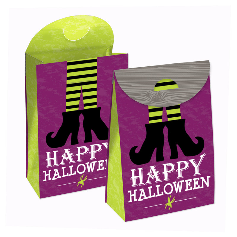 Happy Halloween - Witch Gift Favor Bags - Party Goodie Boxes - Set of 12